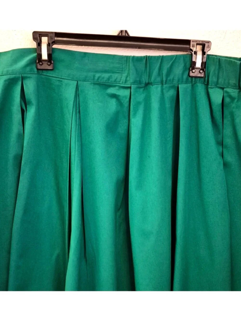 Eloquii Kelly Green 100% Cotton A-Line Midi Skirt Size 22 EUC